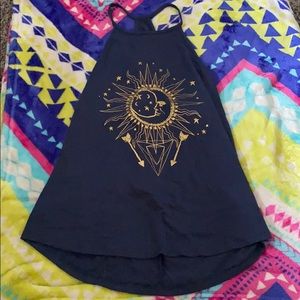 Navy blue an gold tank top